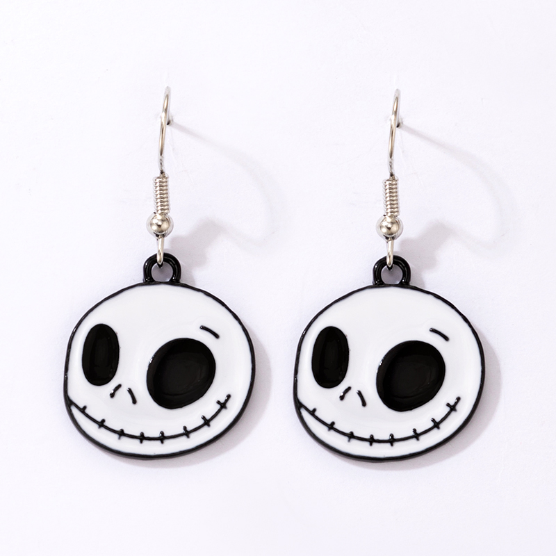 Funny Skull Alloy Drop Earrings display picture 1