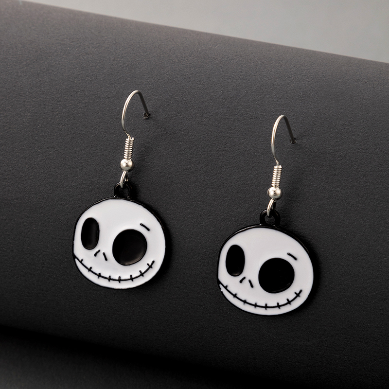 Funny Skull Alloy Drop Earrings display picture 2