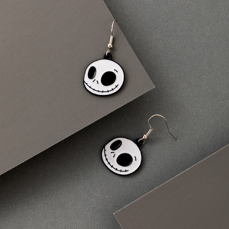 Funny Skull Alloy Drop Earrings display picture 5