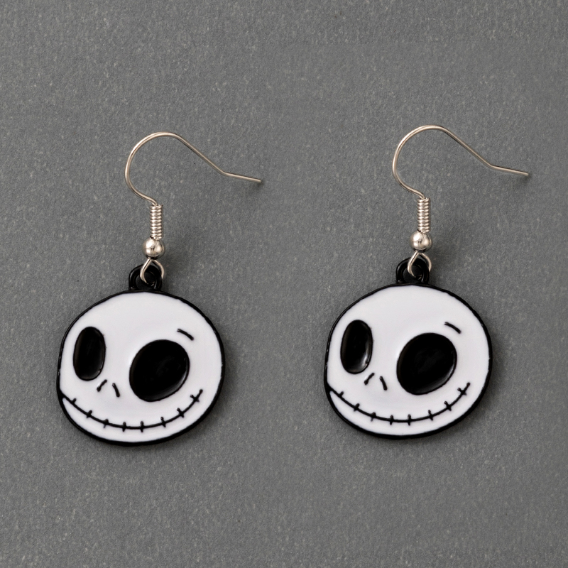 Funny Skull Alloy Drop Earrings display picture 3
