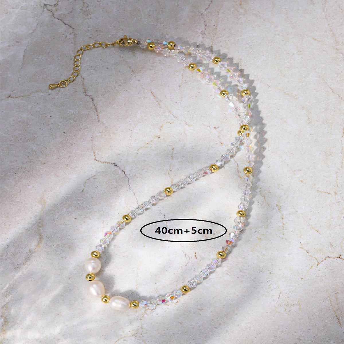 Mode Runden Kupfer Halskette Perlen Perle Kupfer Halsketten 1 Stück display picture 2