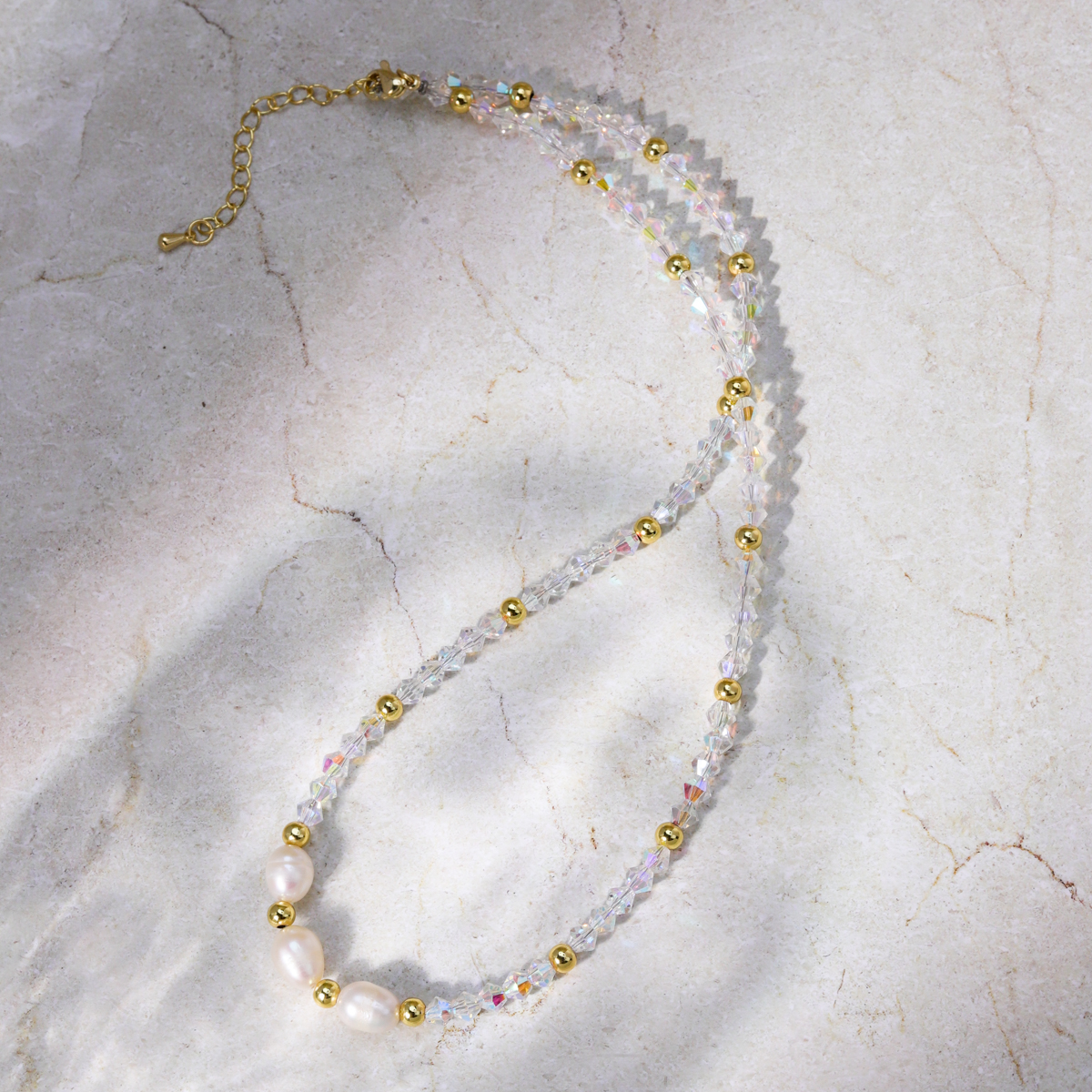 Mode Runden Kupfer Halskette Perlen Perle Kupfer Halsketten 1 Stück display picture 6