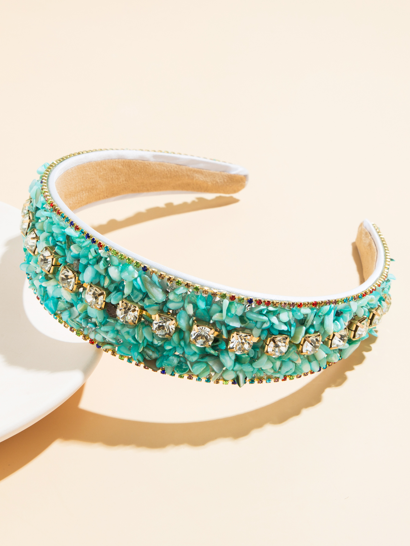 Baroque Style Colorful Turquoise Inlay Rhinestones Hair Band display picture 2