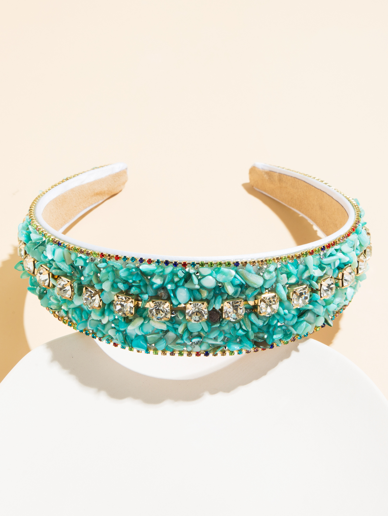 Baroque Style Colorful Turquoise Inlay Rhinestones Hair Band display picture 3
