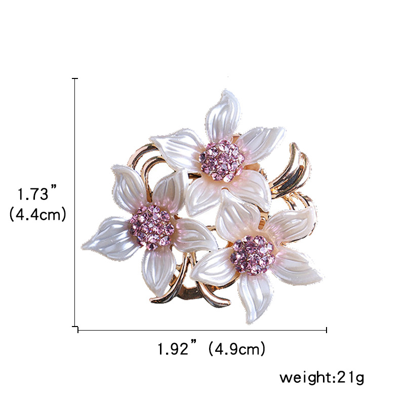 French Style Flower Alloy Plating Inlay Artificial Rhinestones Brooches 1 Piece display picture 1