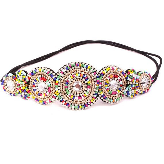 Retro Fashion Heart Shape Beaded Inlay Artificial Rhinestones Glass Hair Band display picture 2