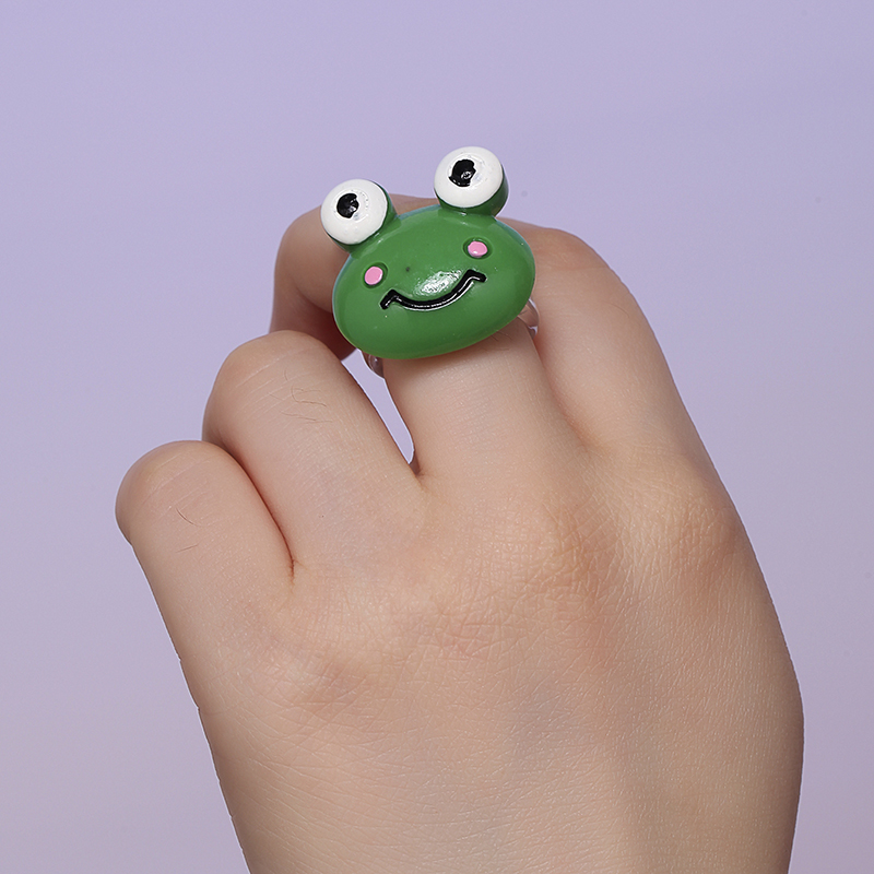 Cartoon Style Frog Plastic Resin Rings 1 Piece display picture 4