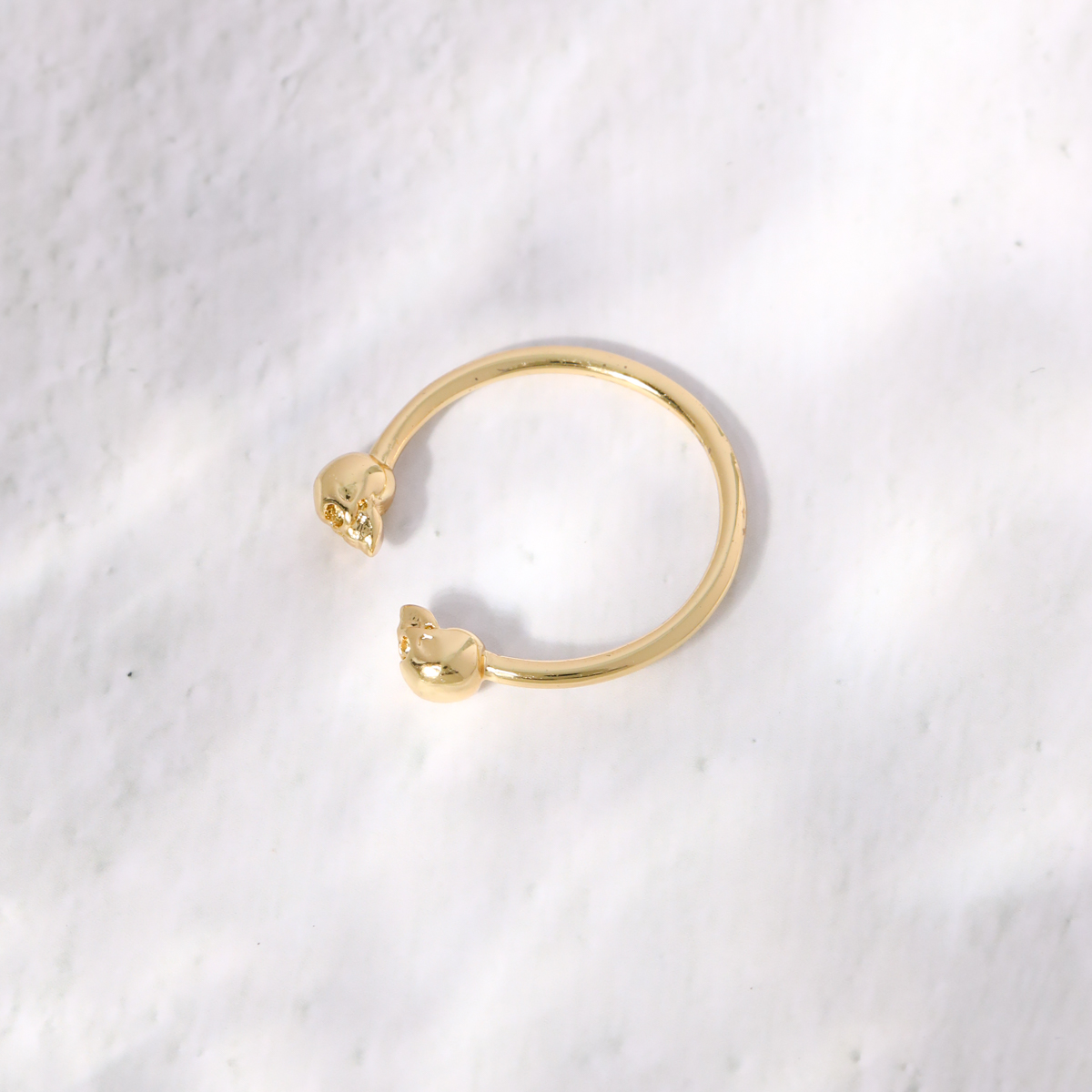 Mode Schädel Kupfer Offener Ring Vergoldet Kupfer Ringe 1 Stück display picture 4