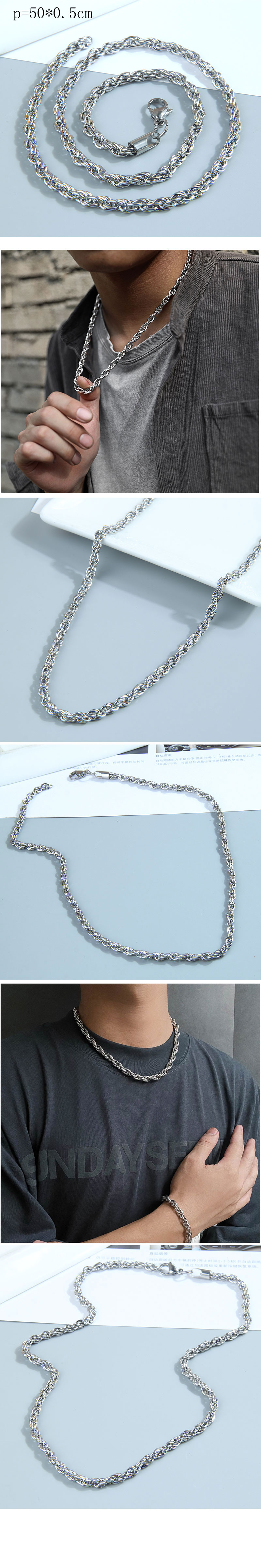 Hip-hop Geometric Stainless Steel Necklace 1 Piece display picture 1
