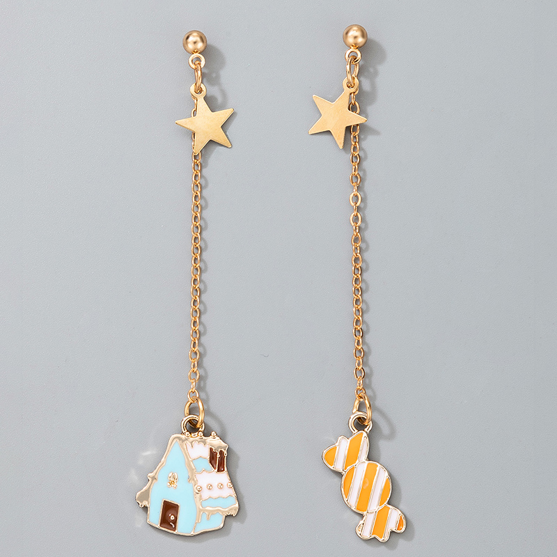 Simple Style Christmas House Alloy Plating Drop Earrings 1 Pair display picture 2