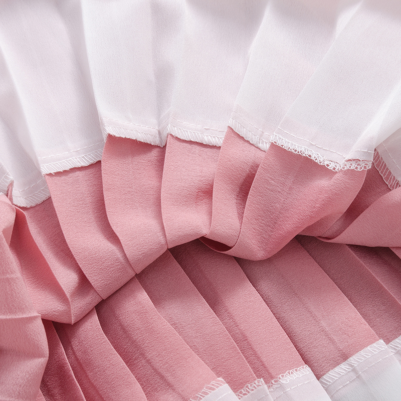 Preppy Style Color Block Cotton Polyester Pleated Pleated Skirt Knee-length Baby Clothes display picture 2