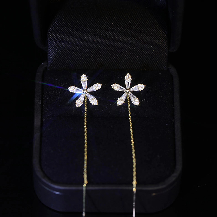 Fashion Flower Alloy Inlay Rhinestone Earrings display picture 7