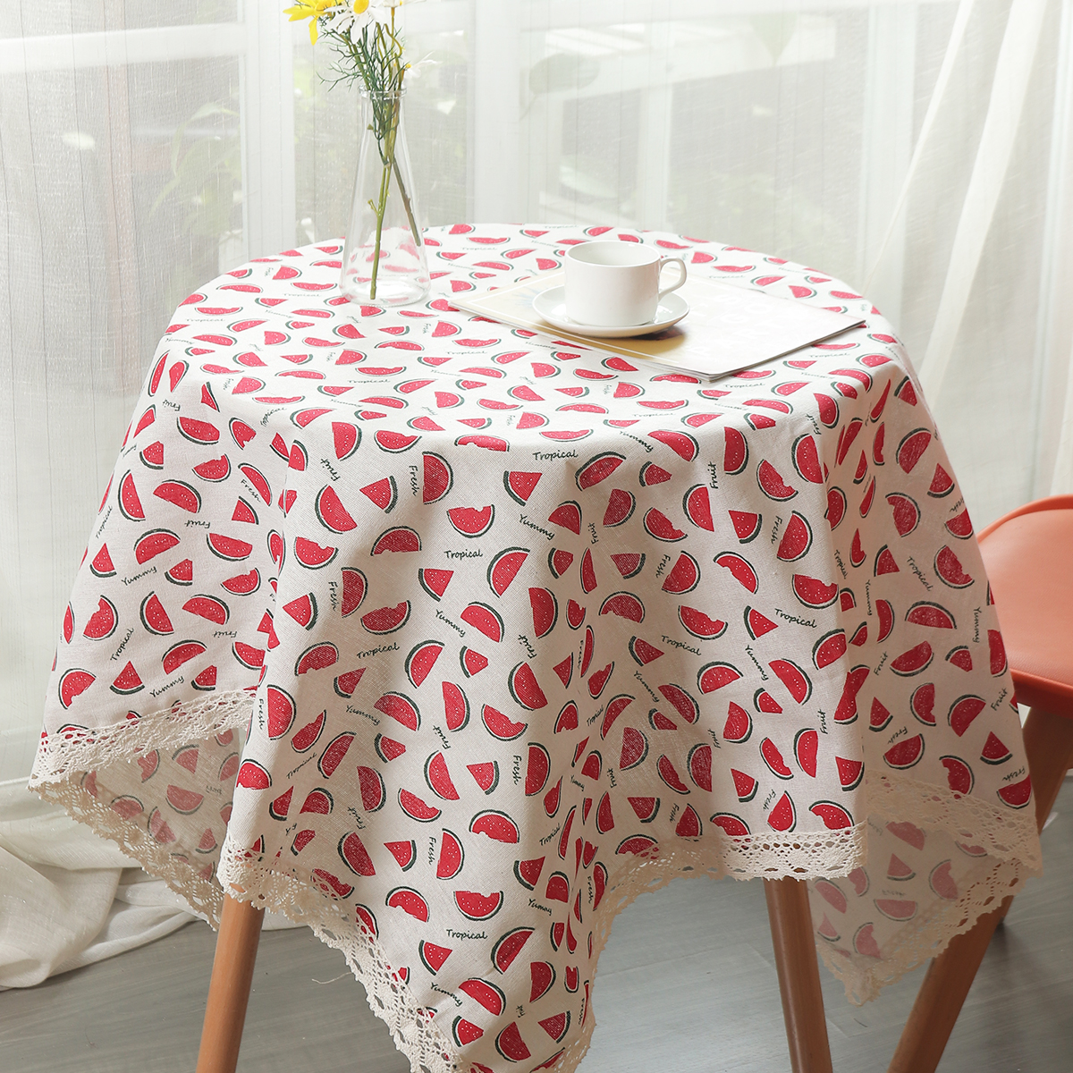 Simple Watermelon Pattern Tablecloth Refrigerator Washing Machine Cover Cloth display picture 1