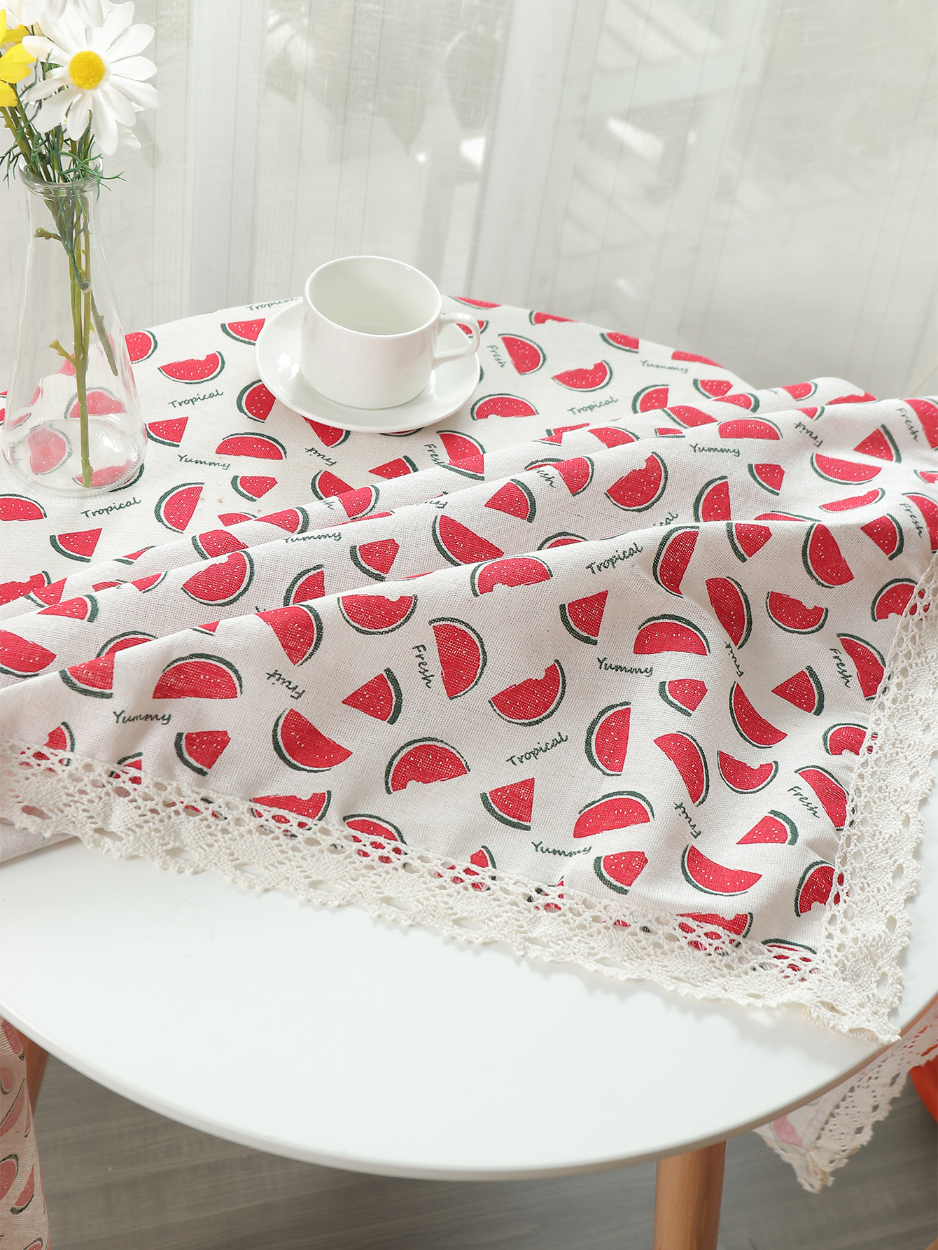 Simple Watermelon Pattern Tablecloth Refrigerator Washing Machine Cover Cloth display picture 2