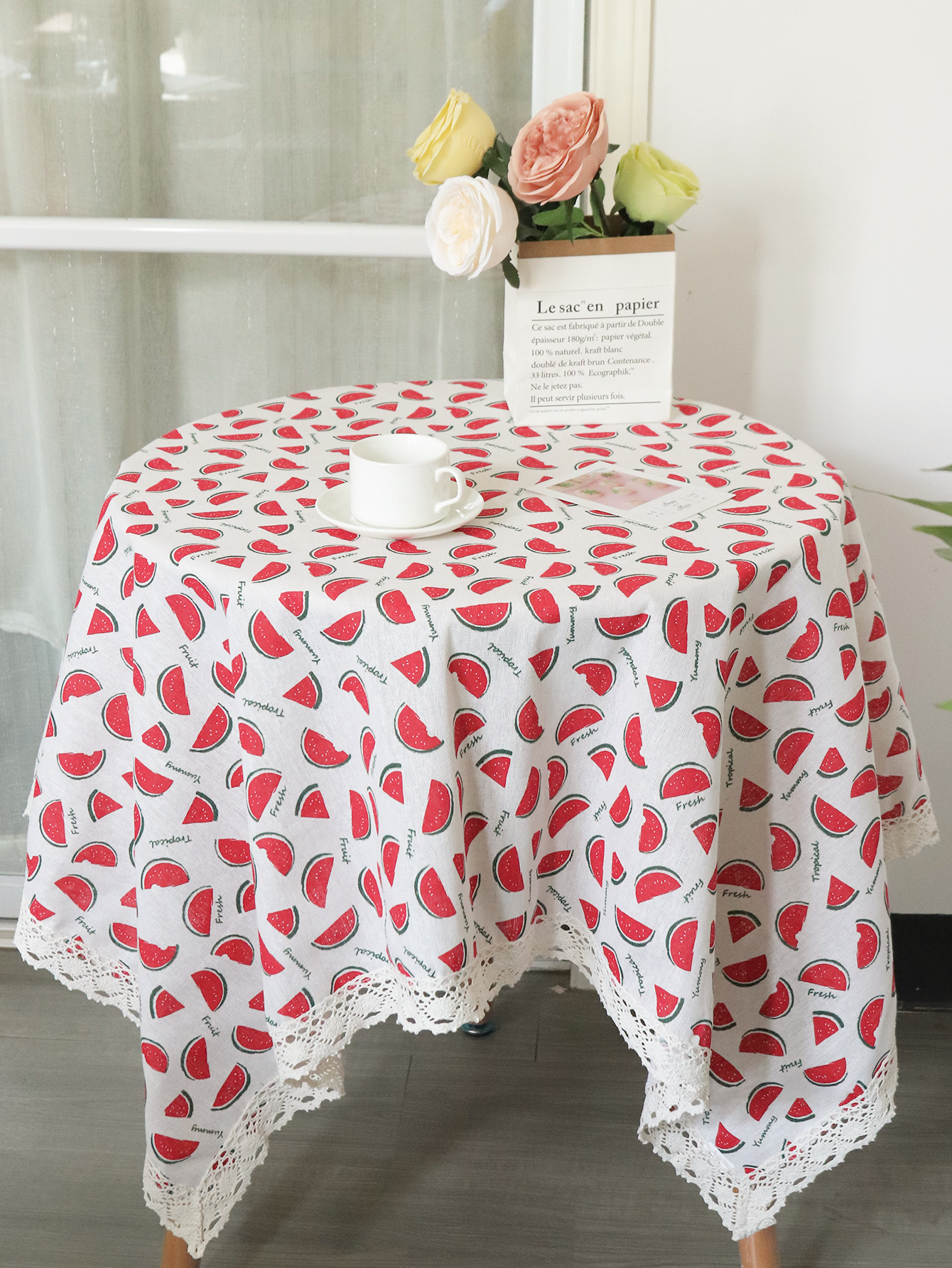 Simple Watermelon Pattern Tablecloth Refrigerator Washing Machine Cover Cloth display picture 3