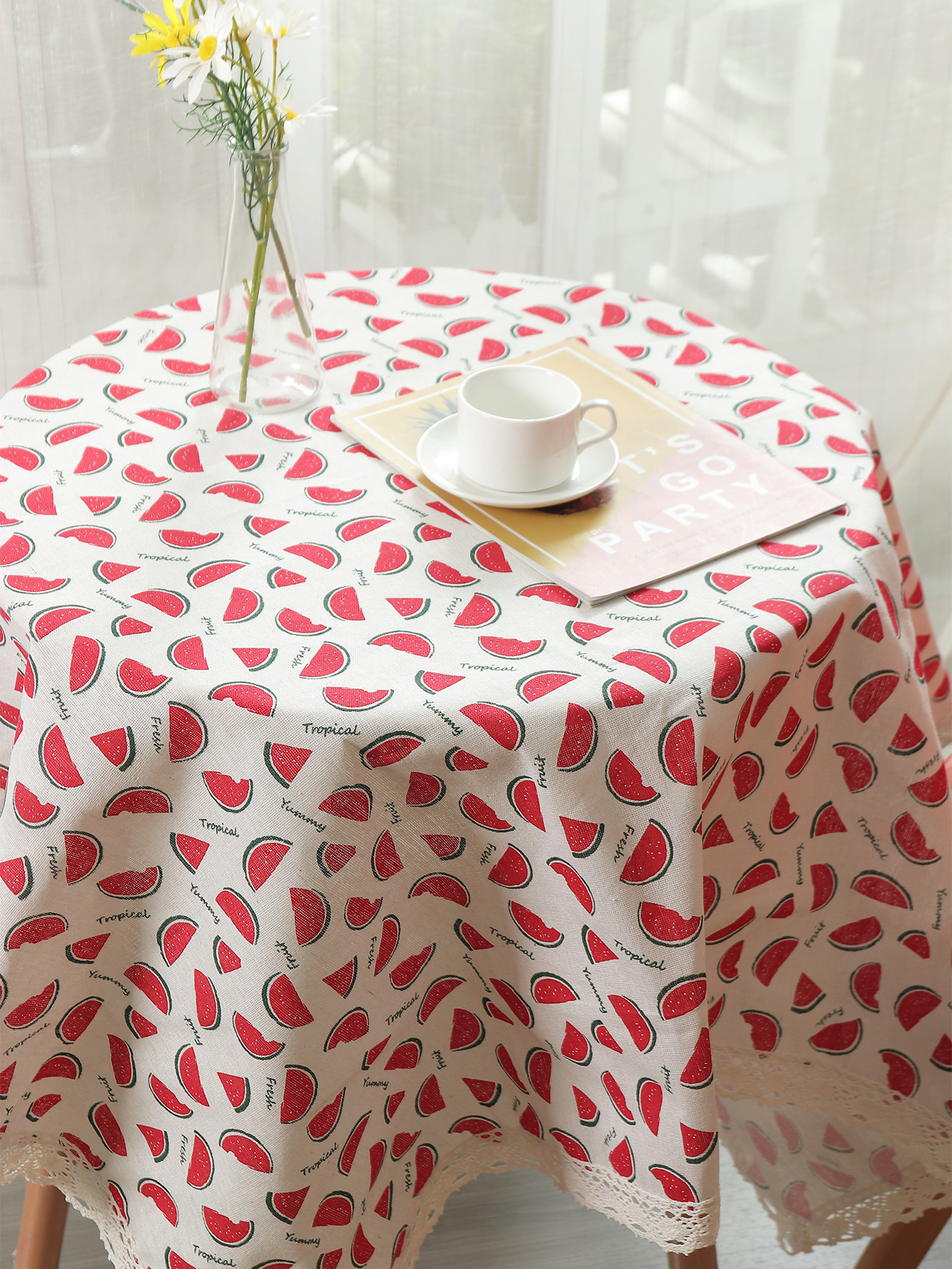 Simple Watermelon Pattern Tablecloth Refrigerator Washing Machine Cover Cloth display picture 4