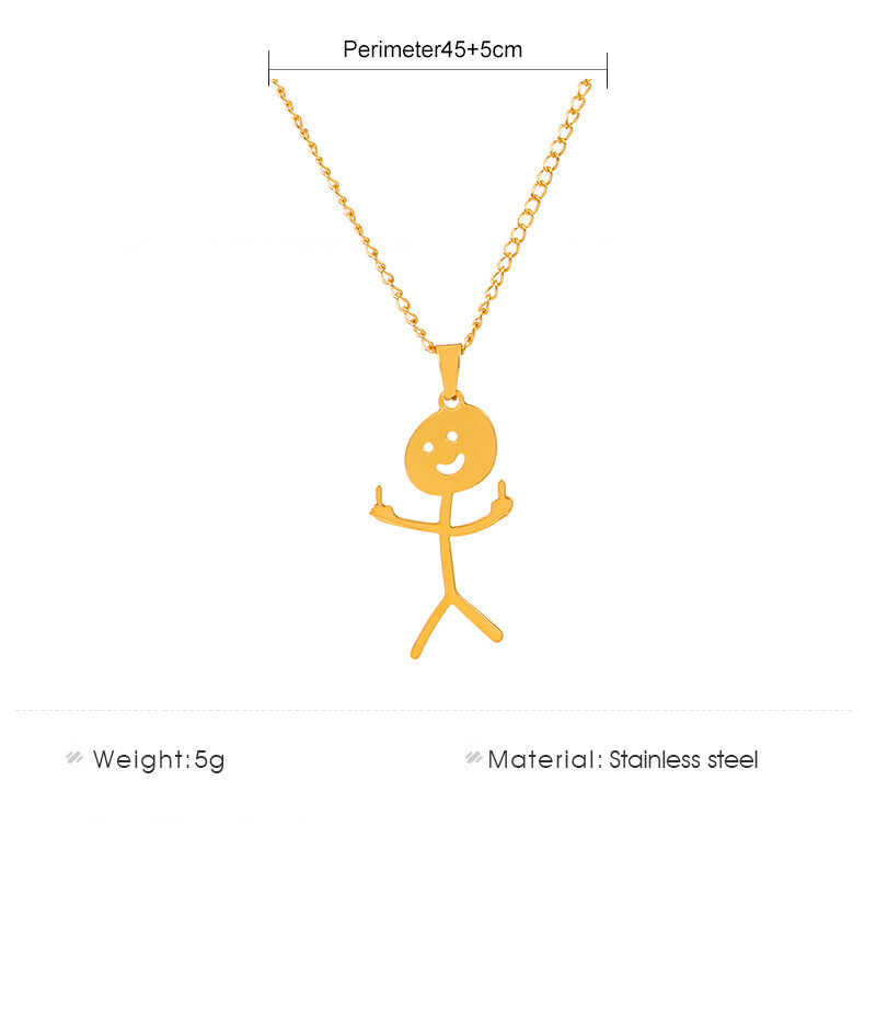 Stainless Steel Simple Style Plating Cartoon Character Pendant Necklace display picture 3