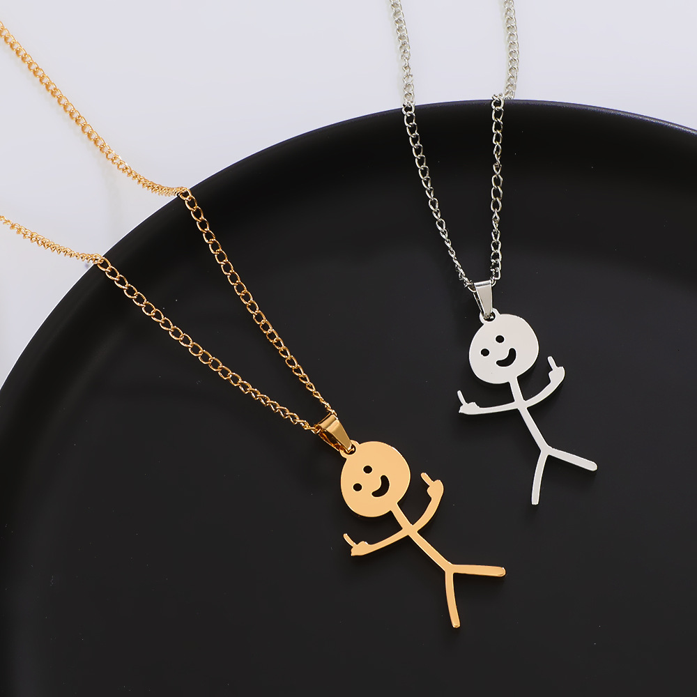 Stainless Steel Simple Style Plating Cartoon Character Pendant Necklace display picture 4