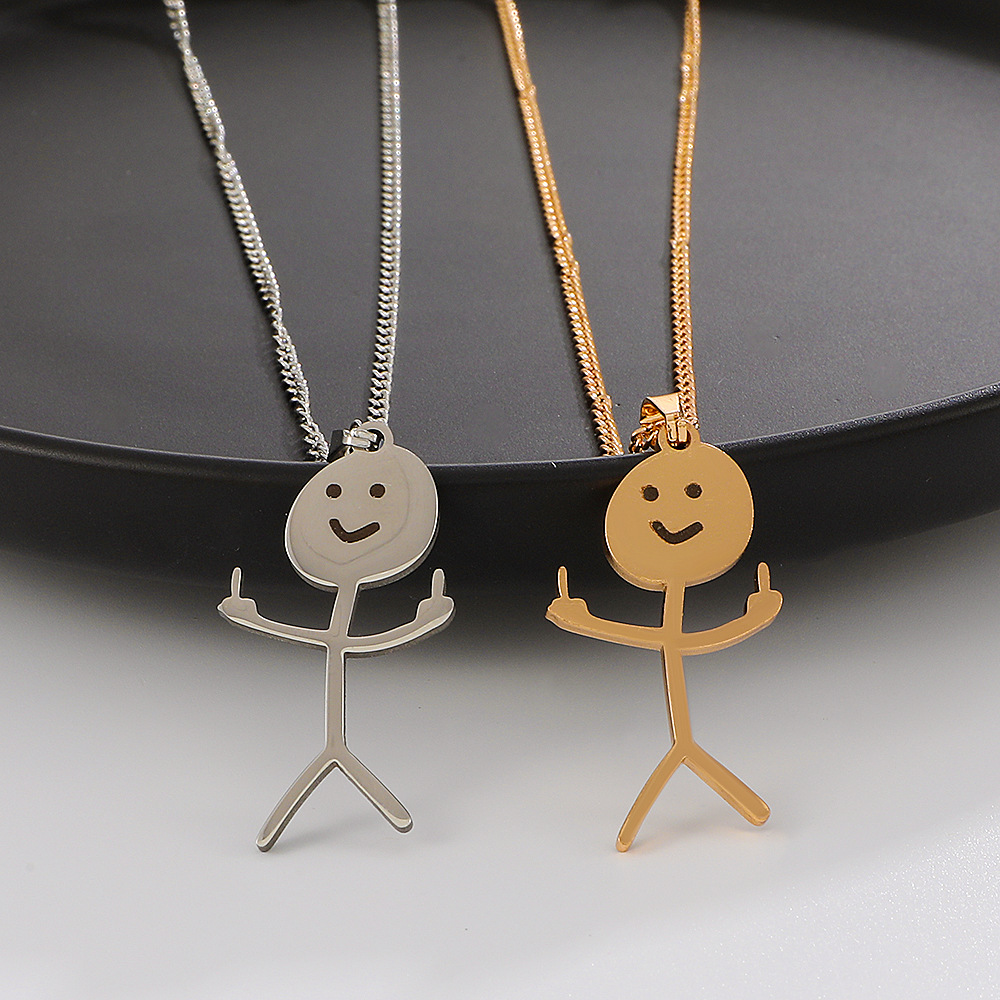 Stainless Steel Simple Style Plating Cartoon Character Pendant Necklace display picture 5