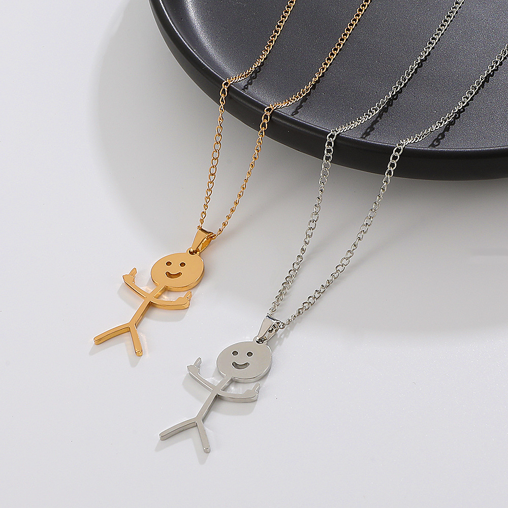 Stainless Steel Simple Style Plating Cartoon Character Pendant Necklace display picture 7