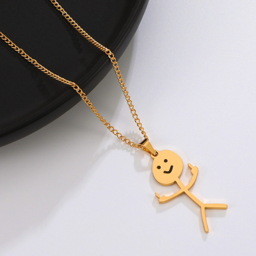 Stainless Steel Simple Style Plating Cartoon Character Pendant Necklace display picture 10