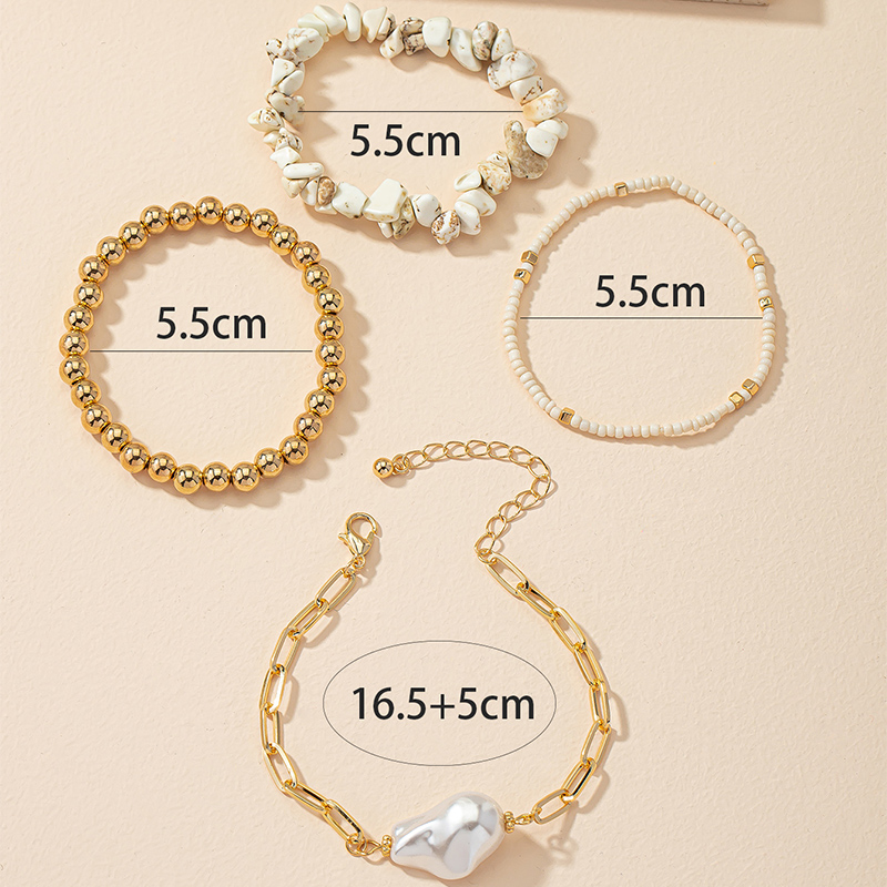 Fashion Irregular Shell Beaded Bracelets 1 Set display picture 2