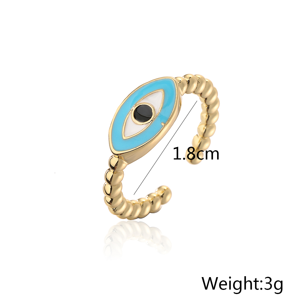Fashion Eye Copper Open Ring Epoxy Copper Rings display picture 8