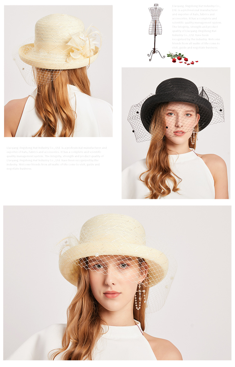 Women's Fashion Solid Color Gauze Crimping Straw Hat display picture 1