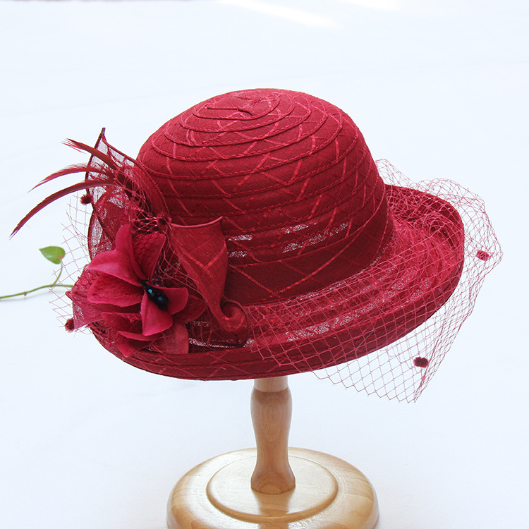 Women's Fashion Solid Color Gauze Crimping Straw Hat display picture 6