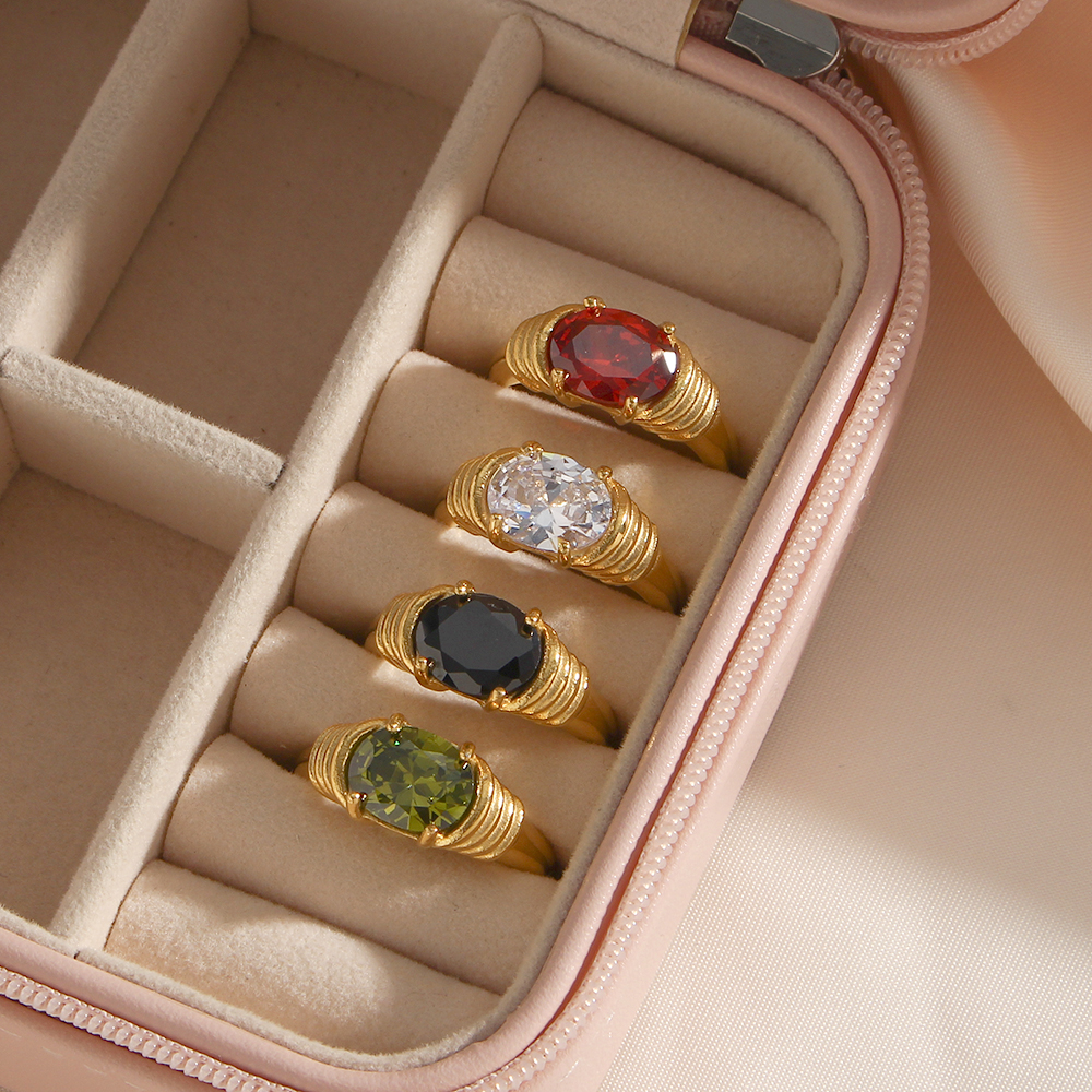Fashion Geometric Stainless Steel Rings Plating Inlaid Zircon Zircon Stainless Steel Rings display picture 10