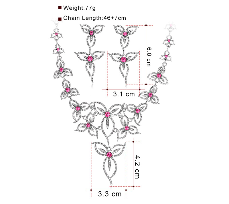 Moda Geométrico Aleación Embutido Diamante De Imitación Vidrio Pendientes Collar 1 Juego display picture 1