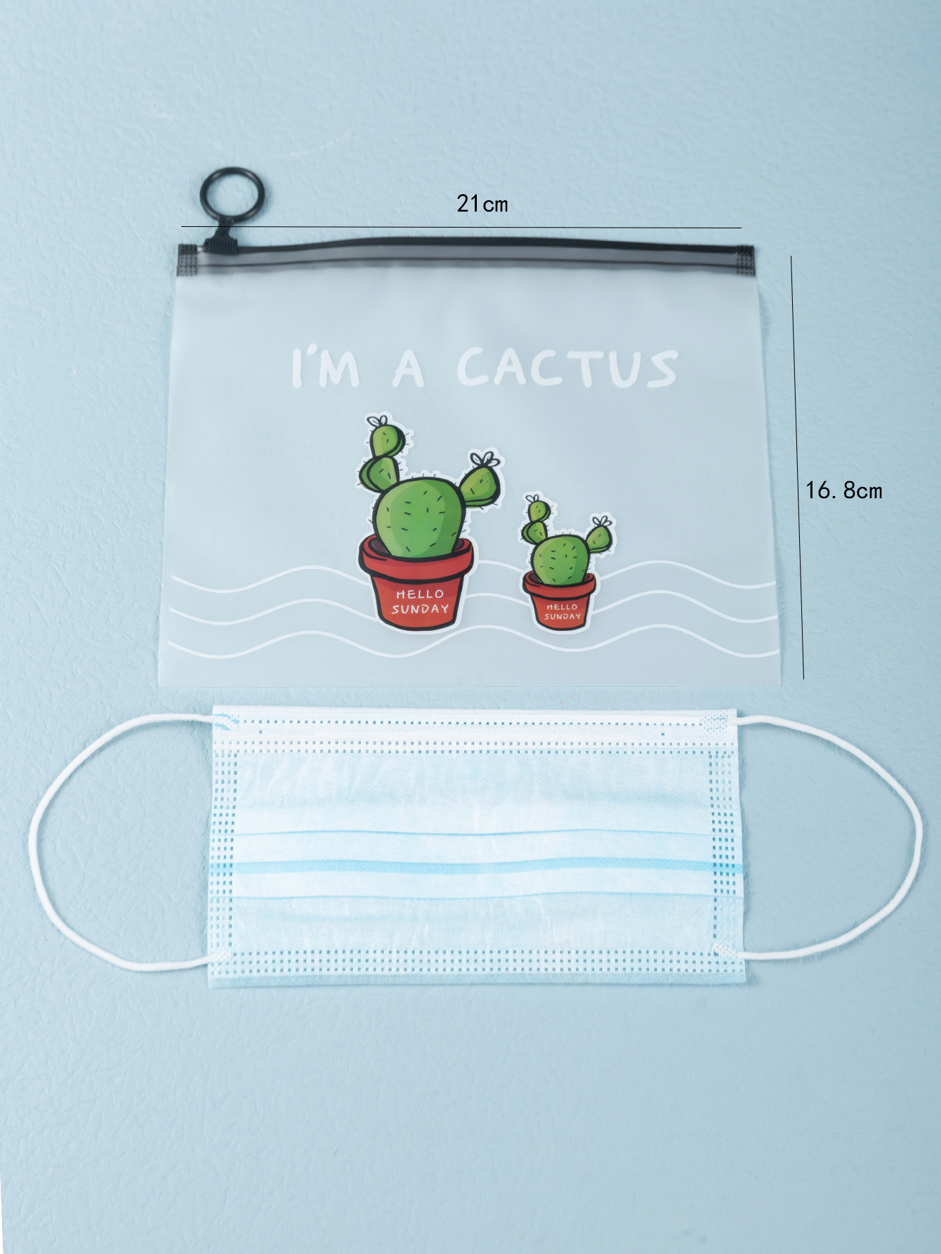 Simple Pvc Printed Cactus Waterproof Three-piece Storage Bag Set display picture 6