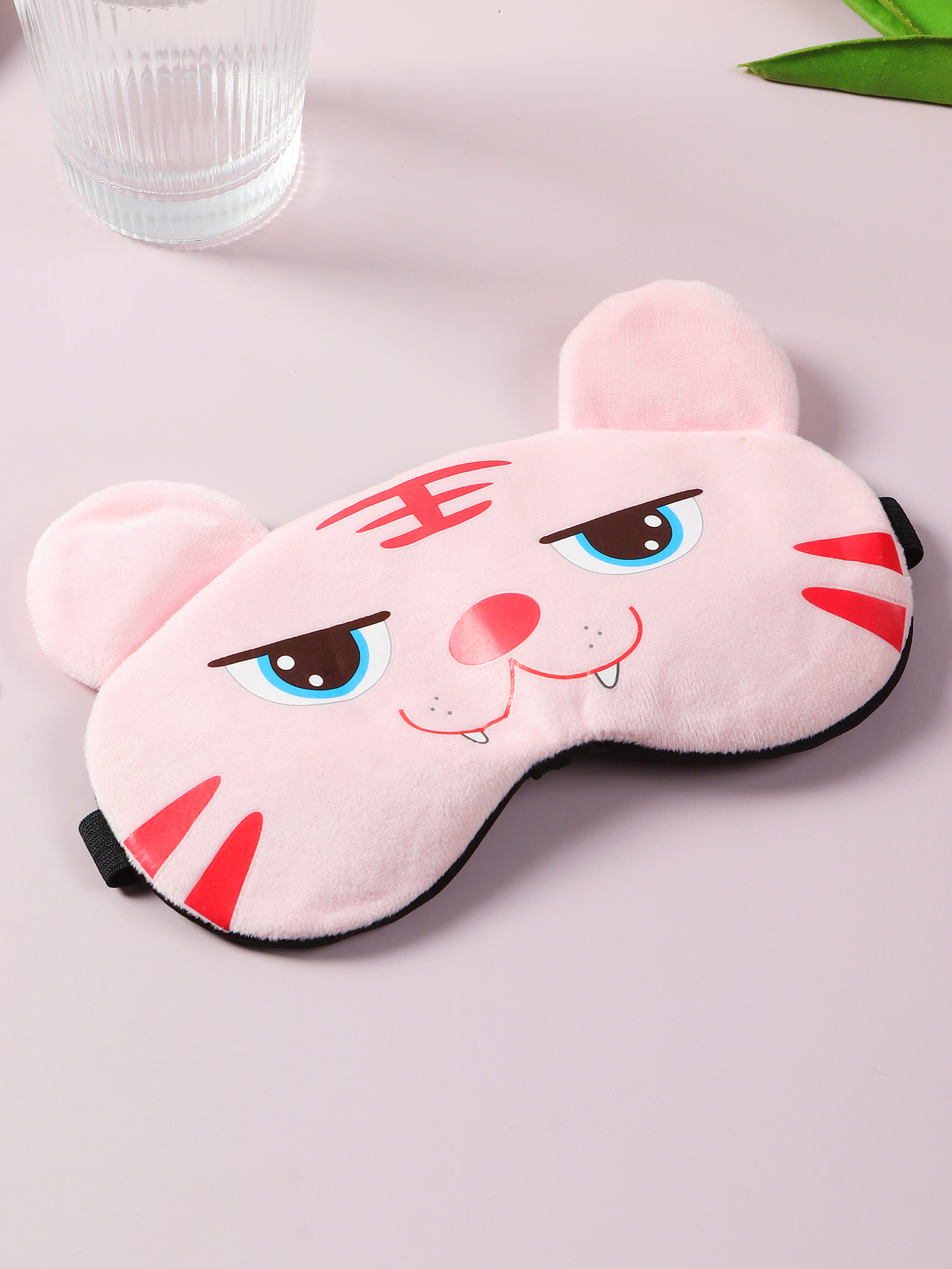 Cartoon Cute Plush Pink Tiger Shading Sleep Mask display picture 1