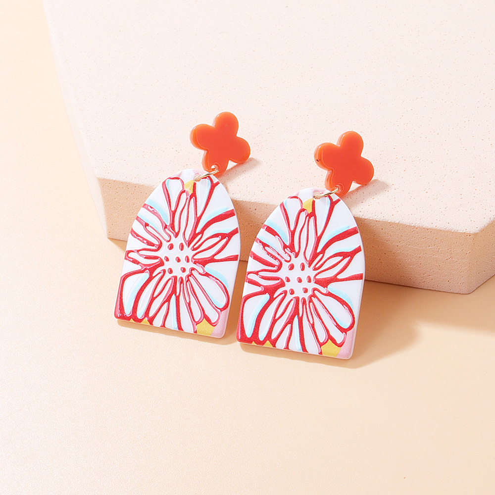 Cute Plant Arylic Printing Arylic Drop Earrings display picture 5