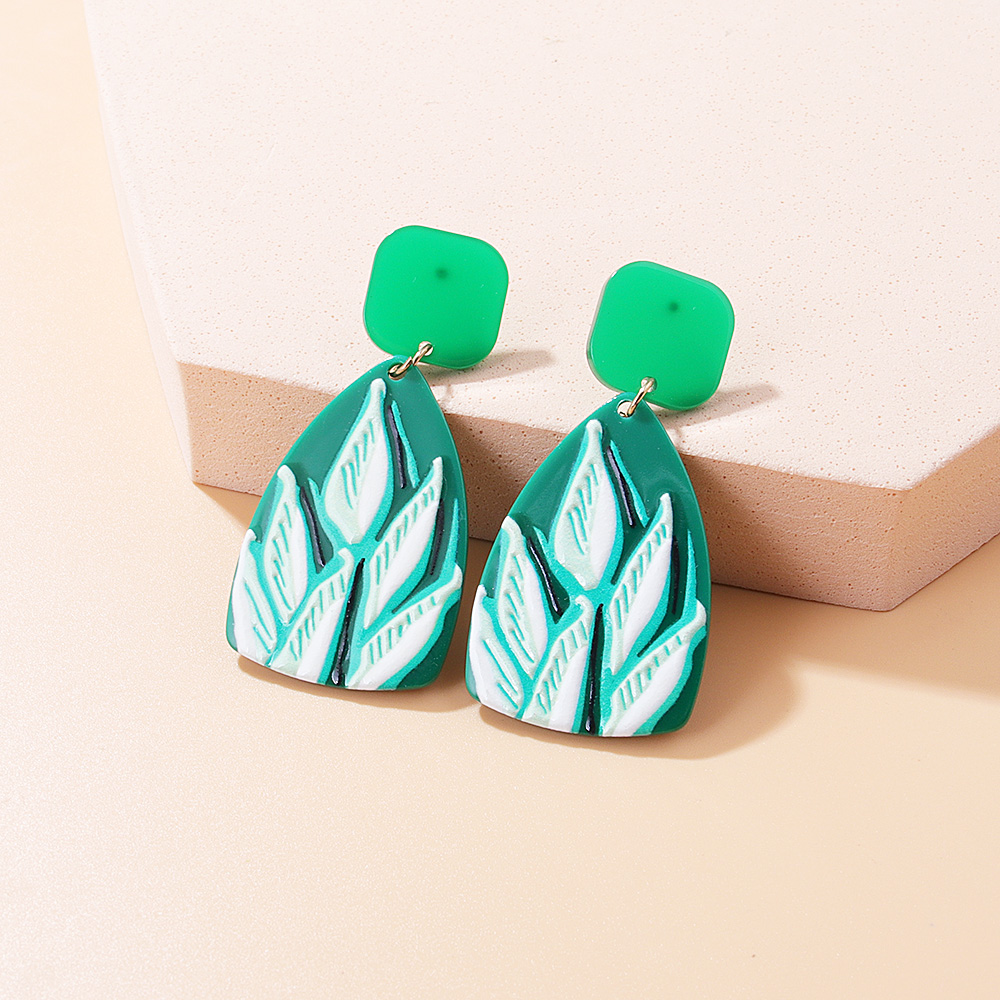 Cute Plant Arylic Printing Arylic Drop Earrings display picture 6