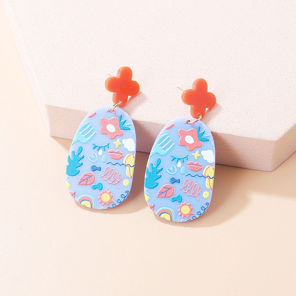Cute Plant Arylic Printing Arylic Drop Earrings display picture 14