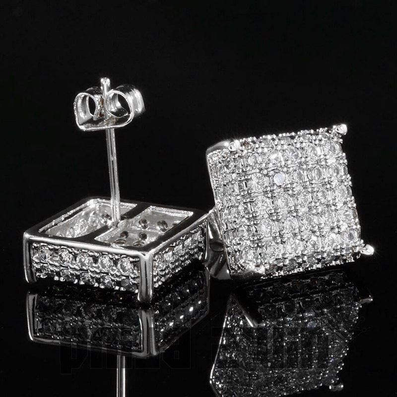 Moda Cuadrado Cobre Pendientes Enchapado Diamantes De Imitación Pendientes De Cobre display picture 2