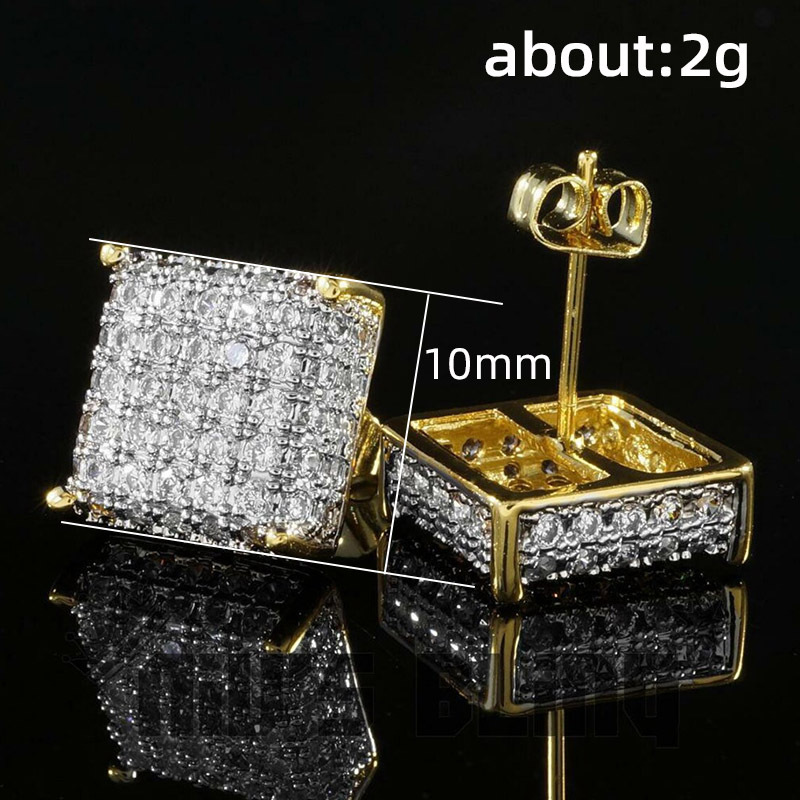 Fashion Square Copper Ear Studs Plating Rhinestones Copper Earrings display picture 7