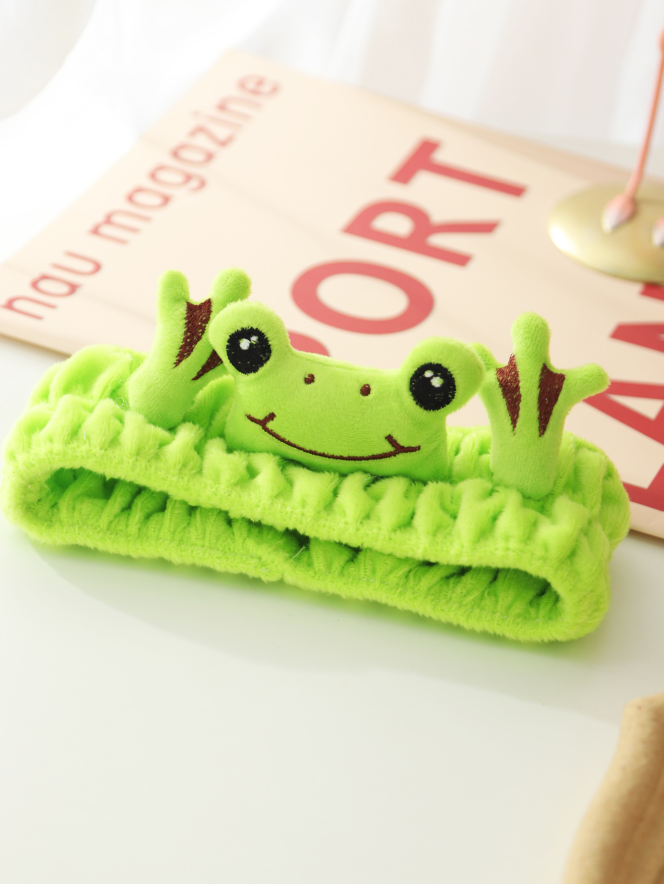 Fashion Printed Lovely Cartoon Frog Shaped Stitching Headband display picture 3
