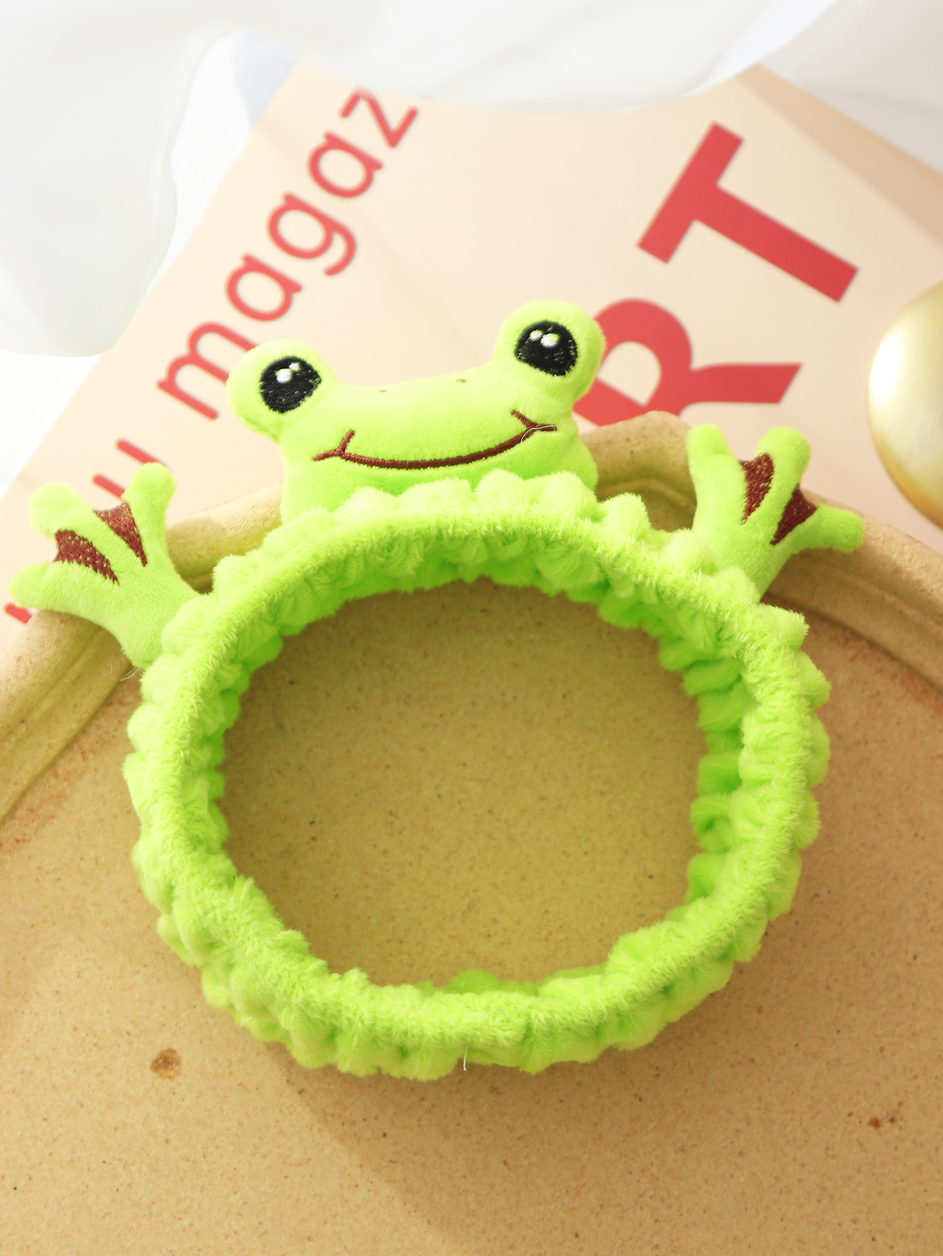 Fashion Printed Lovely Cartoon Frog Shaped Stitching Headband display picture 5