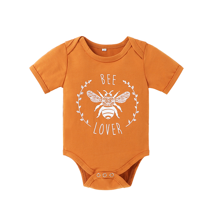 Cute Letter Insect Cotton Printing Baby Clothes display picture 1
