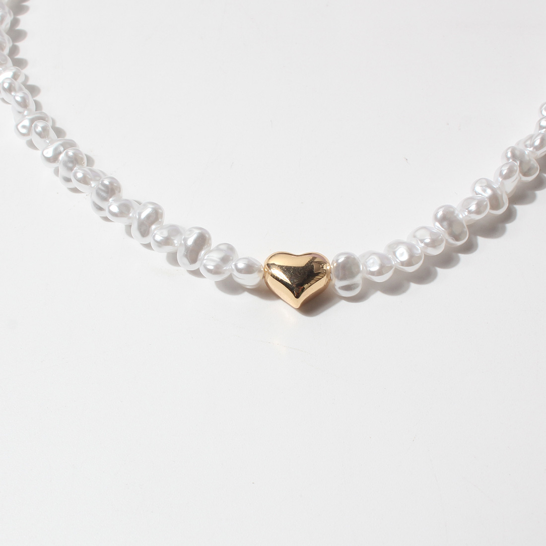 Baroque Style Heart Shape Imitation Pearl Necklace 1 Piece display picture 2