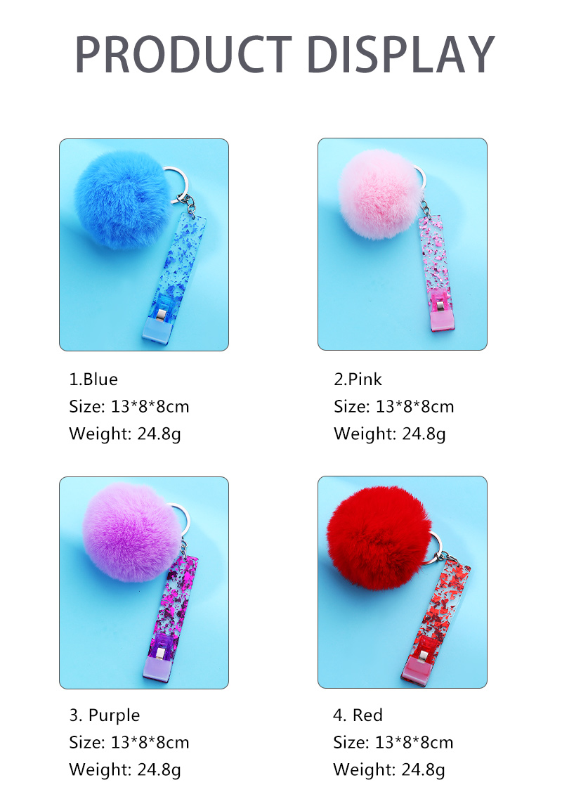 Simple Style Rectangle Alloy Pom Poms Keychain 1 Piece display picture 4