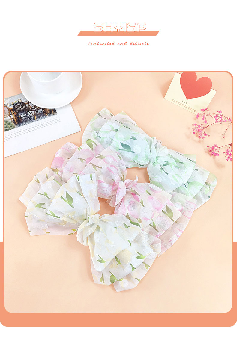 Cute Ditsy Floral Chiffon Bow Knot Hair Clip display picture 1