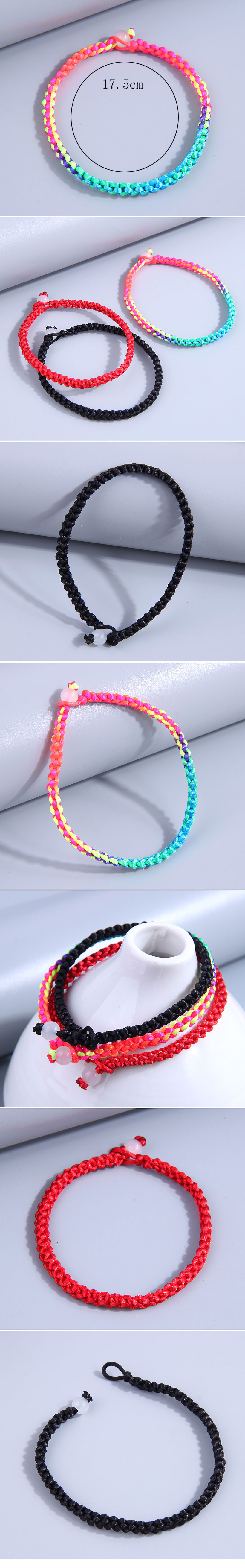 Fashion Gradient Color Cloth Braid Unisex Bracelets display picture 1