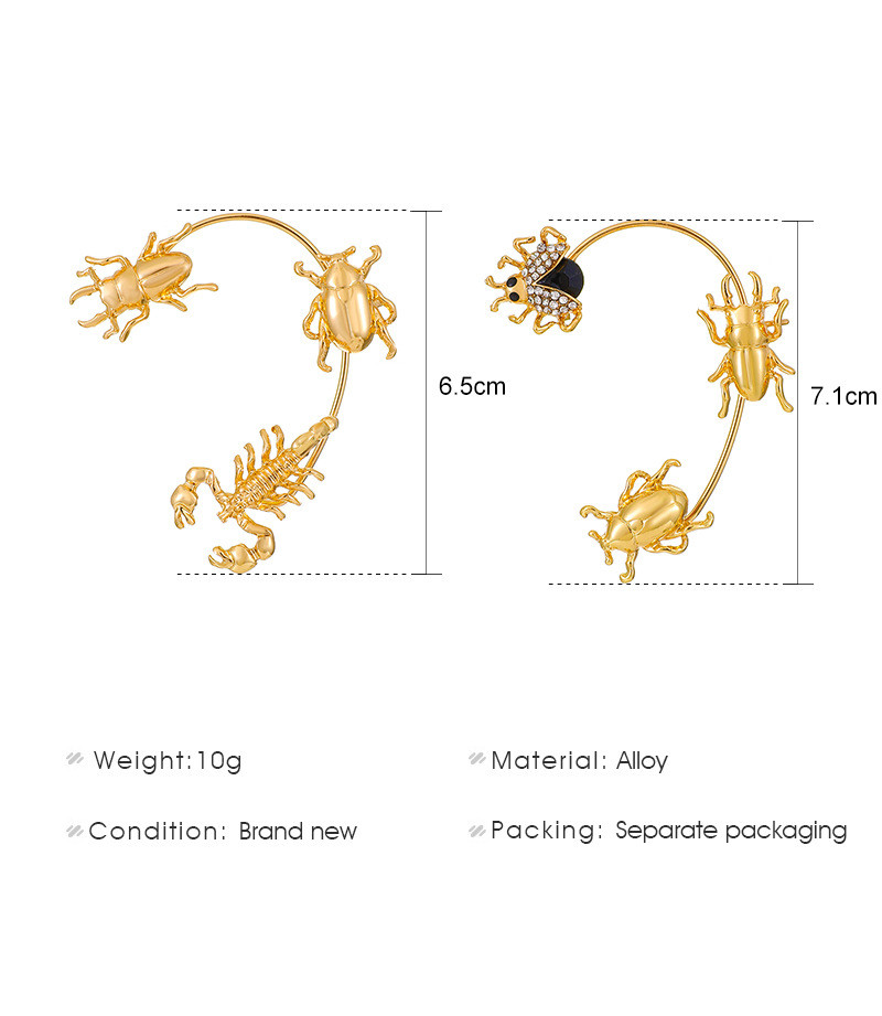 Exaggerated Insect Alloy Plating Rhinestone Ear Hook display picture 3