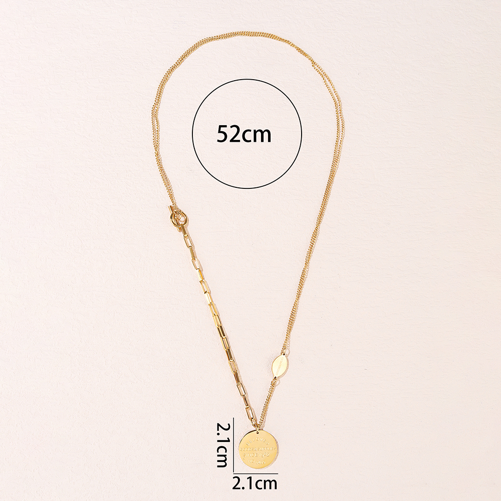 Fashion Letter Titanium Steel Layered Necklaces Plating Stainless Steel Necklaces display picture 2