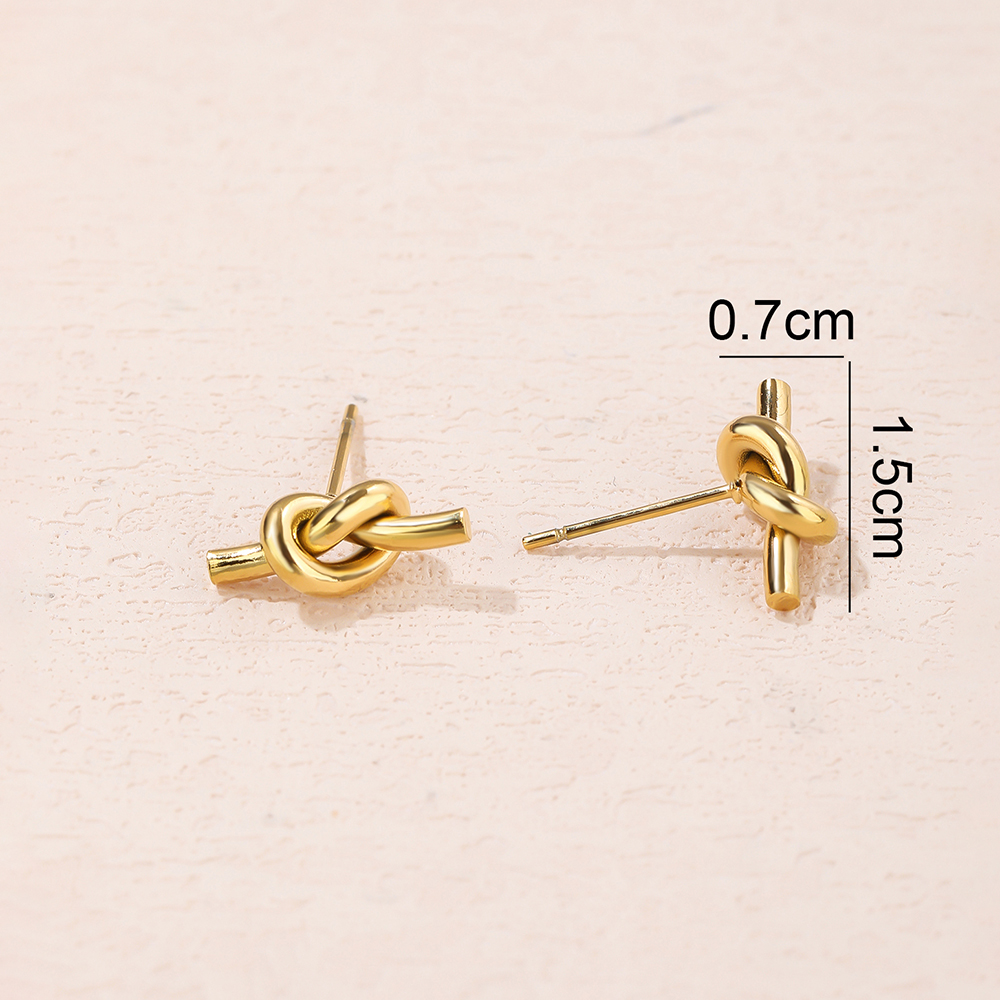 Einfache Stil Geometrische Titan Stahl Ohr Stecker Beschichtung Edelstahl Ohrringe display picture 2
