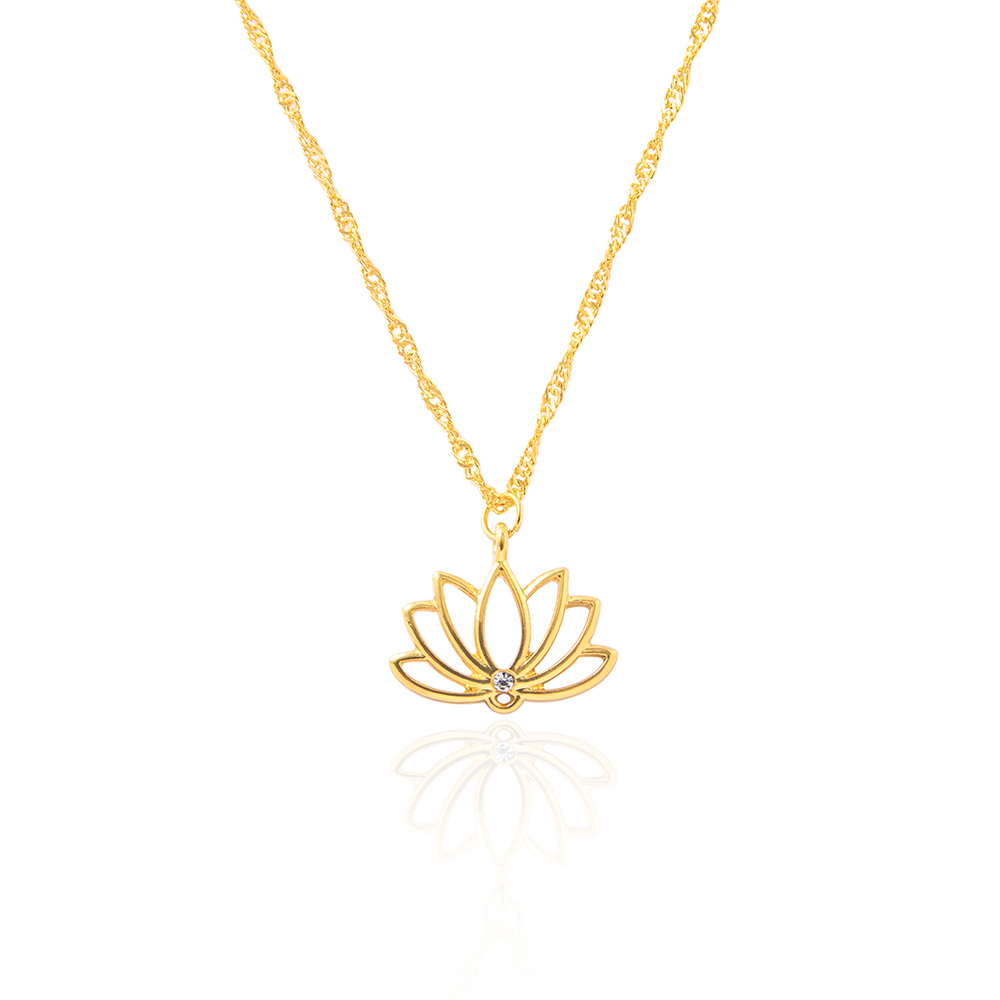 Fashion Lotus Alloy Plating Pendant Necklace 1 Piece display picture 2