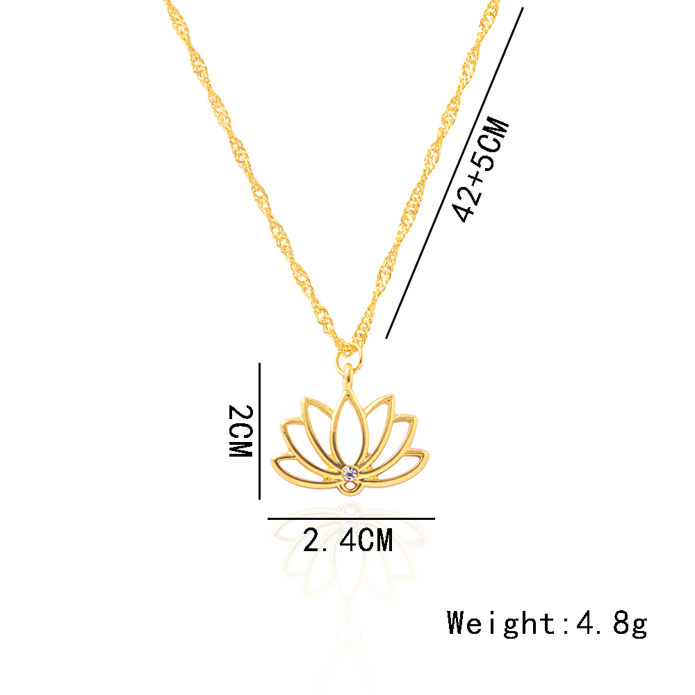 Mode Lotus Legierung Überzug Halskette Mit Anhänger 1 Stück display picture 1